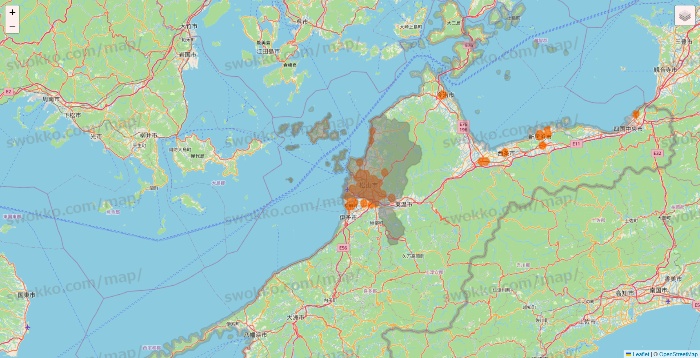 愛媛県の7NOW（セブンナウ）のエリア地図