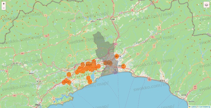 高知県の7NOW（セブンナウ）のエリア地図
