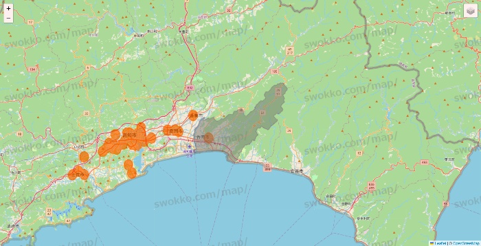 高知県の7NOW（セブンナウ）のエリア地図
