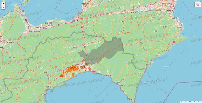 高知県の7NOW（セブンナウ）のエリア地図