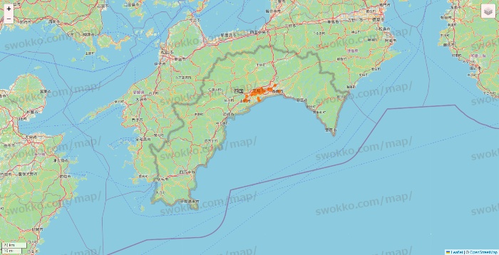 高知県の7NOW（セブンナウ）のエリア地図