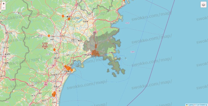 宮城県の7NOW（セブンナウ）のエリア地図