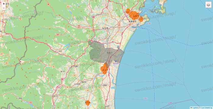 宮城県の7NOW（セブンナウ）のエリア地図