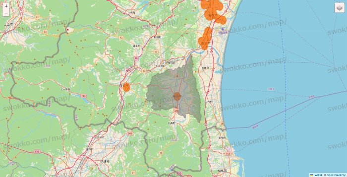 宮城県の7NOW（セブンナウ）のエリア地図