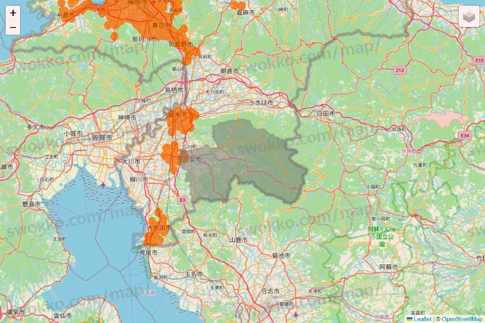 福岡県の7NOW（セブンナウ）のエリア地図