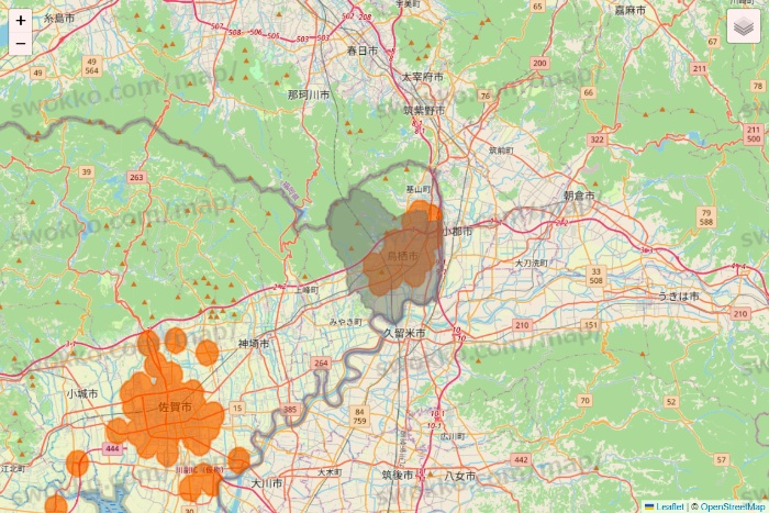 佐賀県の7NOW（セブンナウ）のエリア地図