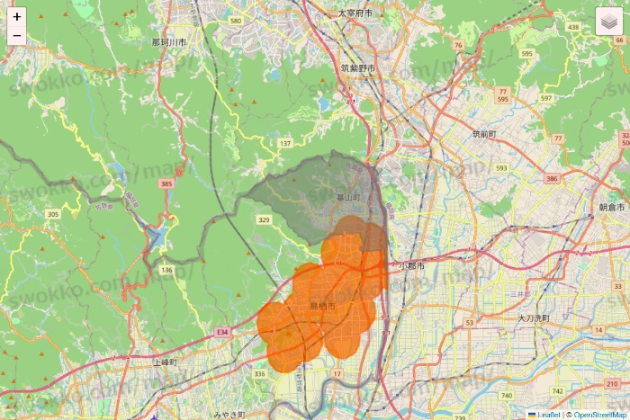 佐賀県の7NOW（セブンナウ）のエリア地図