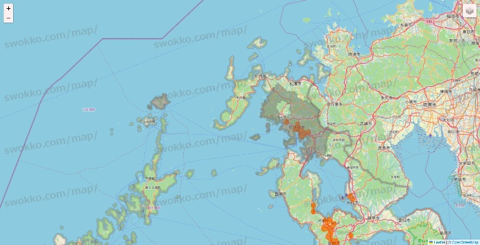 長崎県の7NOW（セブンナウ）のエリア地図
