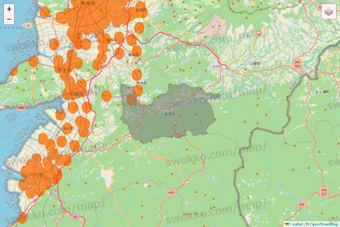 熊本県の7NOW（セブンナウ）のエリア地図