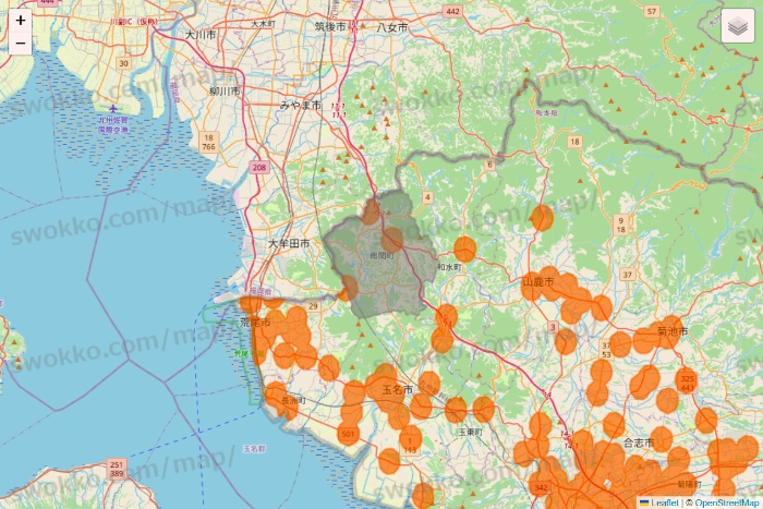 熊本県の7NOW（セブンナウ）のエリア地図