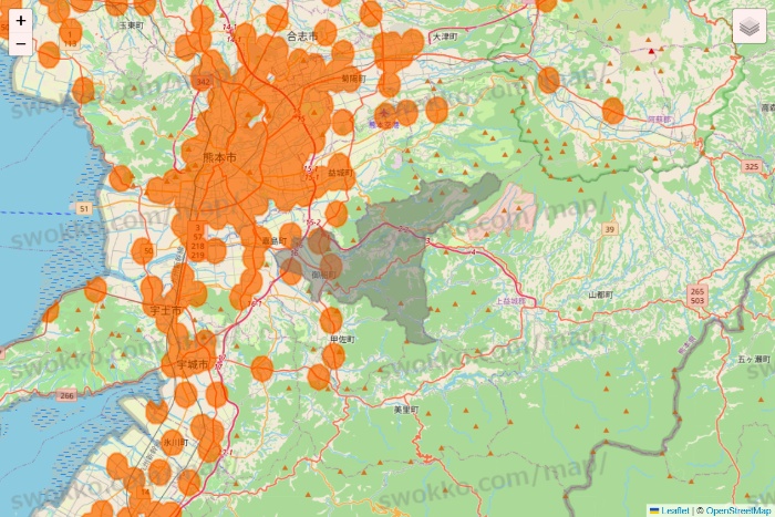 熊本県の7NOW（セブンナウ）のエリア地図