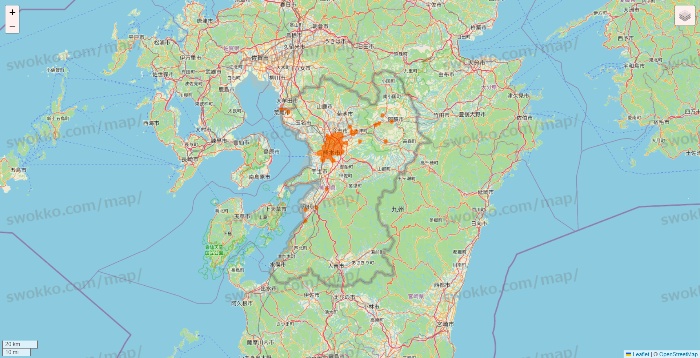 熊本県の7NOW（セブンナウ）のエリア地図