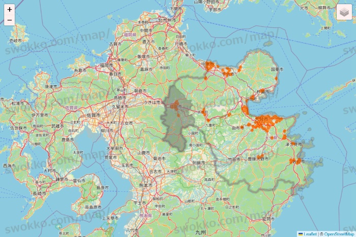 大分県の7NOW（セブンナウ）のエリア地図