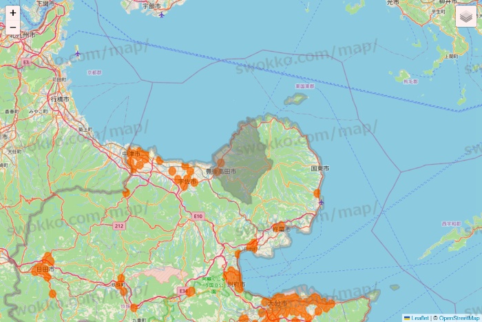 大分県の7NOW（セブンナウ）のエリア地図