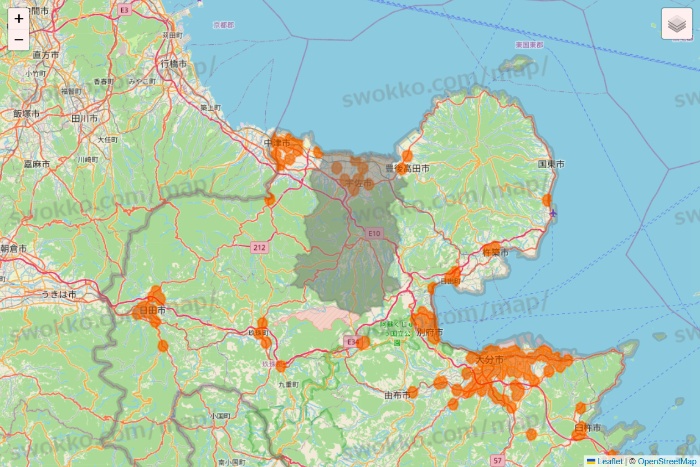 大分県の7NOW（セブンナウ）のエリア地図