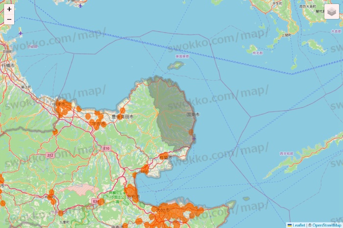 大分県の7NOW（セブンナウ）のエリア地図
