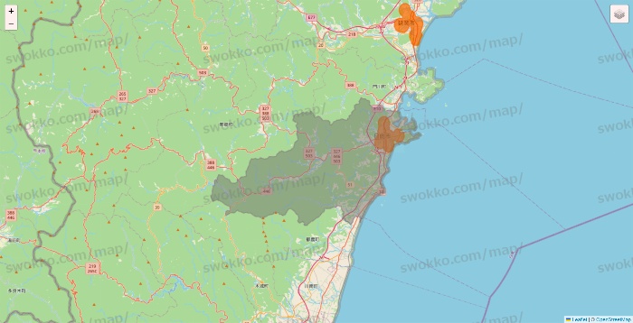 宮崎県の7NOW（セブンナウ）のエリア地図