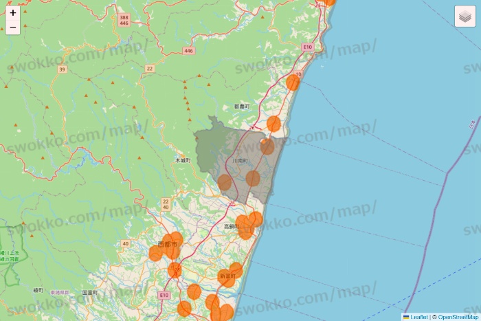 宮崎県の7NOW（セブンナウ）のエリア地図