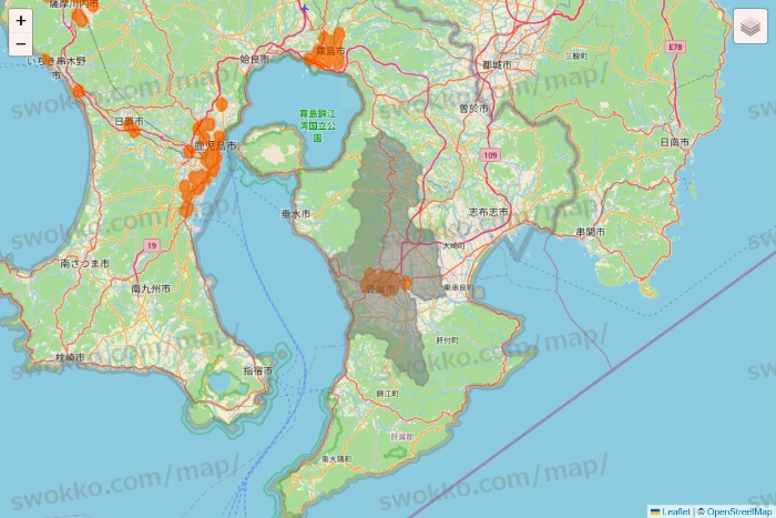 鹿児島県の7NOW（セブンナウ）のエリア地図