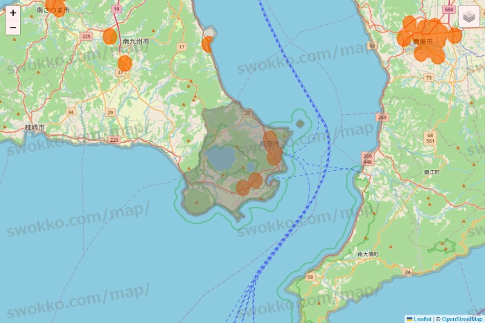 鹿児島県の7NOW（セブンナウ）のエリア地図