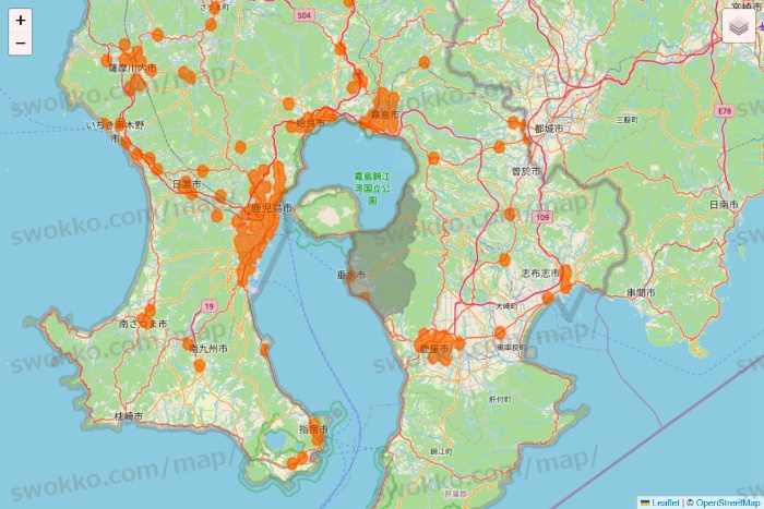 鹿児島県の7NOW（セブンナウ）のエリア地図