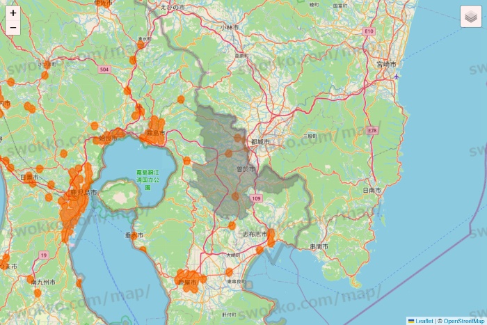 鹿児島県の7NOW（セブンナウ）のエリア地図
