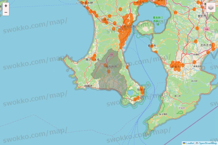鹿児島県の7NOW（セブンナウ）のエリア地図