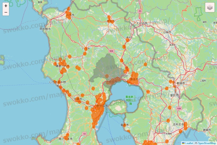 鹿児島県の7NOW（セブンナウ）のエリア地図