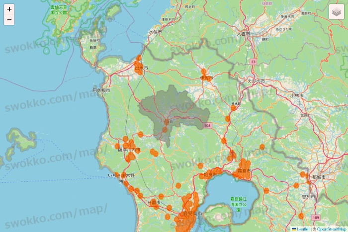 鹿児島県の7NOW（セブンナウ）のエリア地図