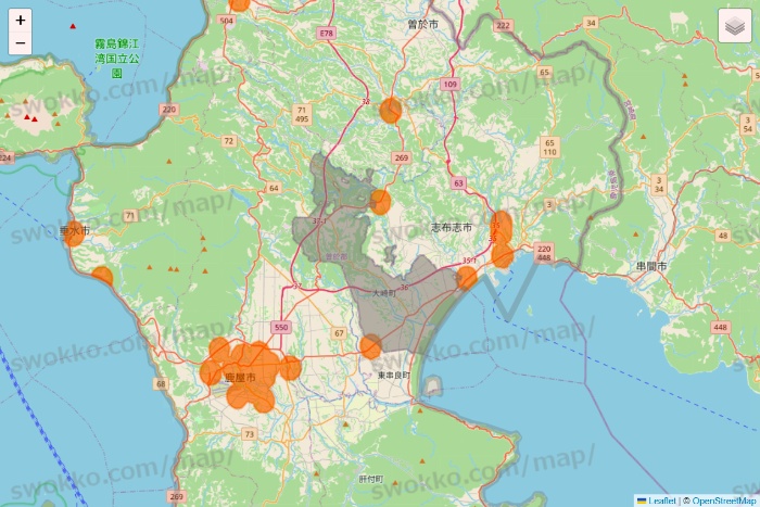 鹿児島県の7NOW（セブンナウ）のエリア地図