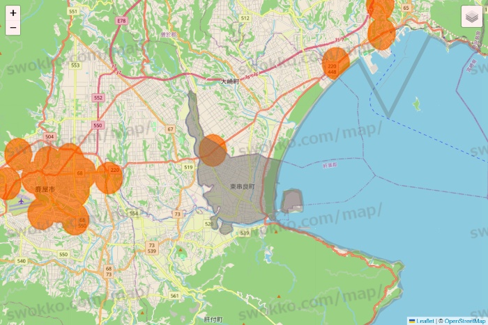 鹿児島県の7NOW（セブンナウ）のエリア地図