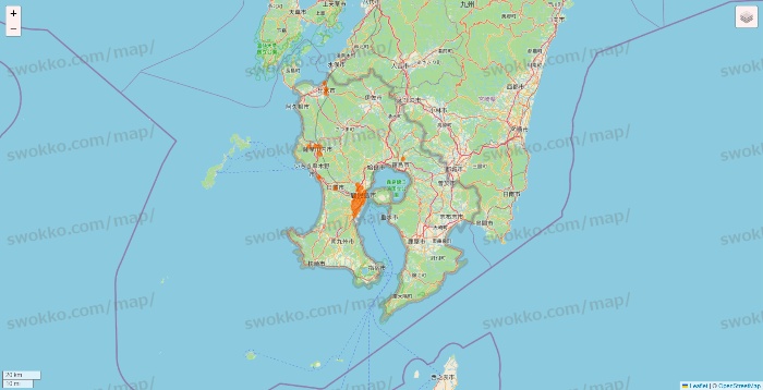 鹿児島県の7NOW（セブンナウ）のエリア地図