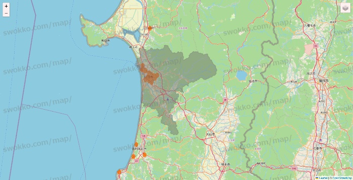 秋田県の7NOW（セブンナウ）のエリア地図