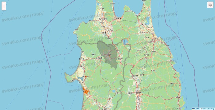 秋田県の7NOW（セブンナウ）のエリア地図