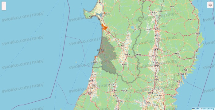 秋田県の7NOW（セブンナウ）のエリア地図