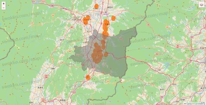 山形県の7NOW（セブンナウ）のエリア地図