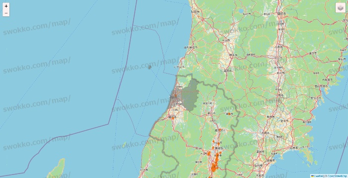 山形県の7NOW（セブンナウ）のエリア地図