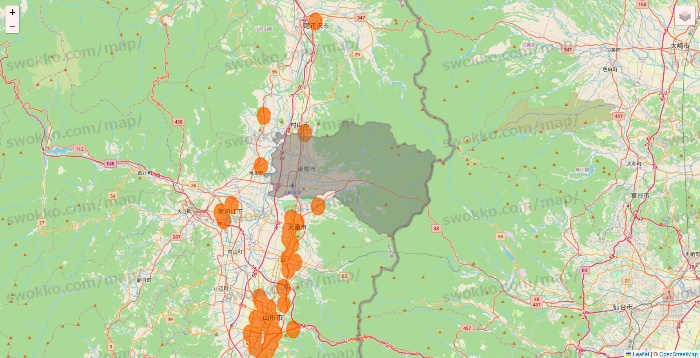 山形県の7NOW（セブンナウ）のエリア地図