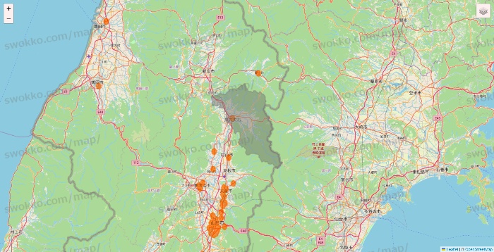 山形県の7NOW（セブンナウ）のエリア地図