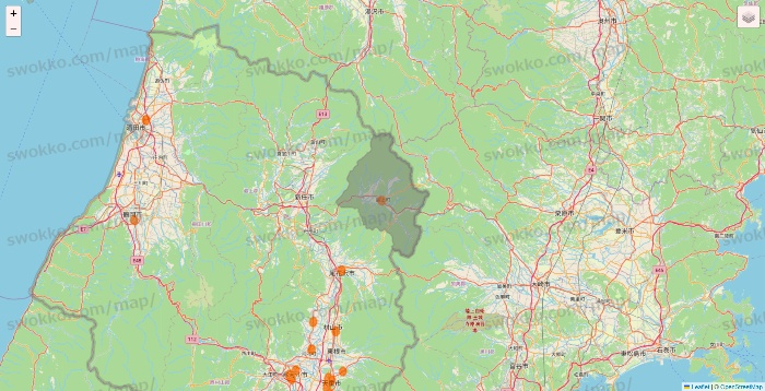 山形県の7NOW（セブンナウ）のエリア地図