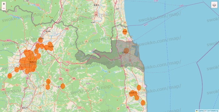 福島県の7NOW（セブンナウ）のエリア地図