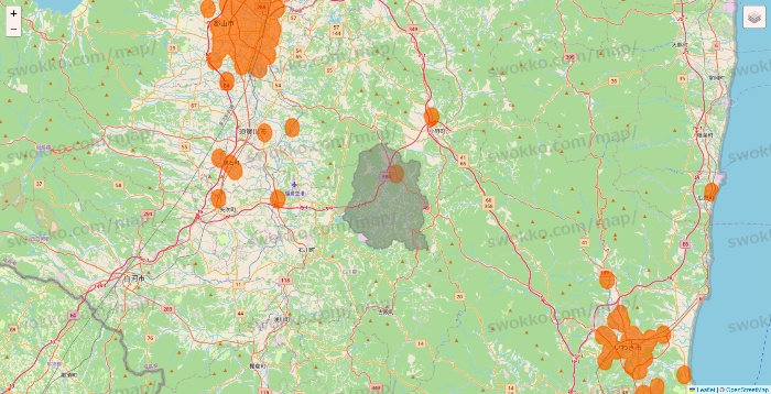 福島県の7NOW（セブンナウ）のエリア地図