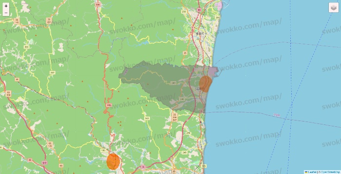 福島県の7NOW（セブンナウ）のエリア地図