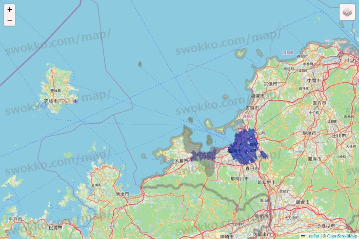 福岡県のトライアル（TRIAL）ネットスーパーのエリア地図