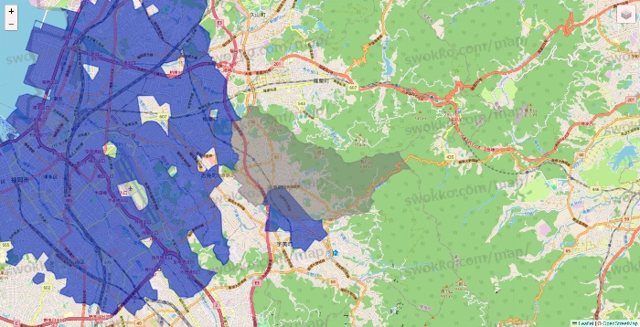 福岡県のトライアル（TRIAL）ネットスーパーのエリア地図