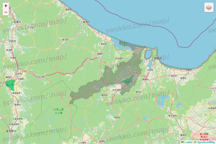 北海道のUber Eats（ウーバーイーツ）のエリア地図