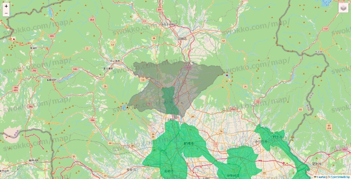 群馬県のUber Eats（ウーバーイーツ）のエリア地図