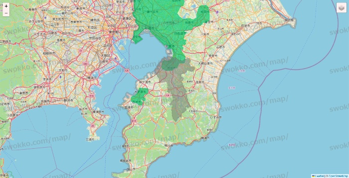 千葉県のUber Eats（ウーバーイーツ）のエリア地図