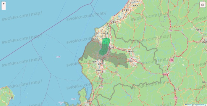 福井県のUber Eats（ウーバーイーツ）のエリア地図