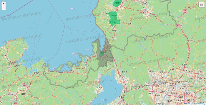 福井県のUber Eats（ウーバーイーツ）のエリア地図